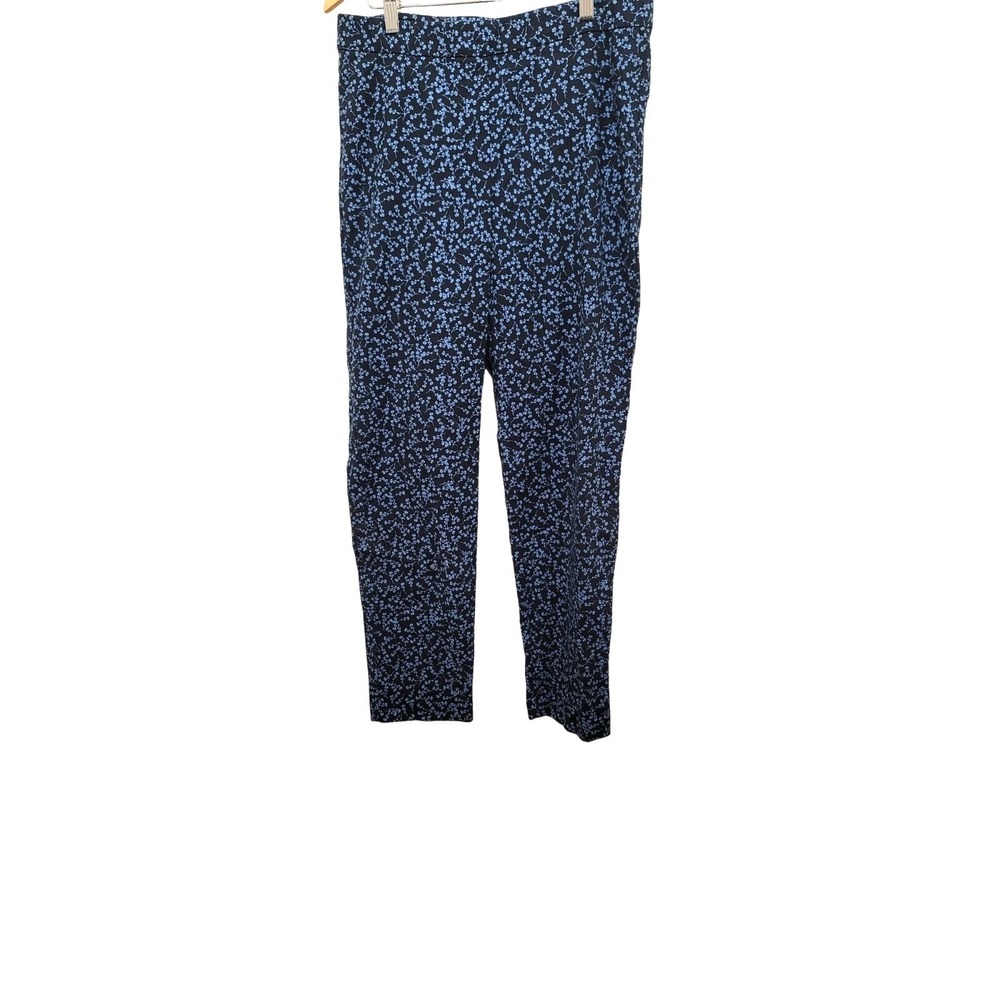 J. JILL Womens Blueโ Floral Print Elastic waist Stretch Pants Size 8